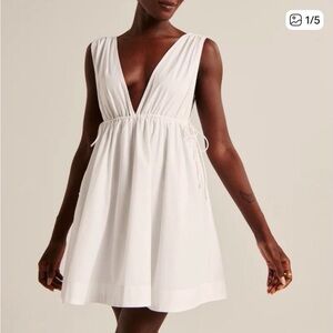 Abercrombie and fitch white Babydoll Poplin Mini Dress